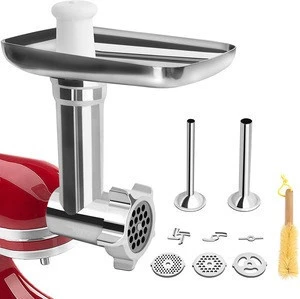 Custom Logo Metal Silver Food Grinder Attachment Parts for KitchenAid Stand Kitchen Tools Cooking Mincer