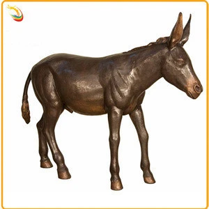 Custom Made Life Size Bronze Donkey Sculpture For Garden Decoration