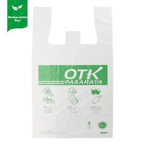 Custom printing biodegradable t-shirt supermarket shopping bags