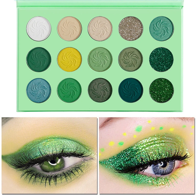 Custom private label loose pigment eyeshadow high quality green pallete