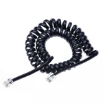 Custom RJ9 RJ11 RJ12 Black White Spiral Flat Telephone Coil Accessories Extension Cable