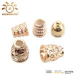 Custom Zinc Alloy Engraved Custom Bell Stopper Metal Drawstring Rope Cord End Lock Stopper