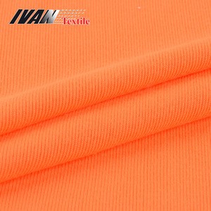 Customized 32S jersey 100 polyester Spun knitting 1x1 rib tube collar cuff fabric for hoodie
