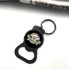 Customized black blank Metal Beer wine Custom LOGO Keychain Bottle Opener