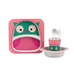 Customized BPA Free Food grade Eco Bio Unbreakable Reusable Bamboo Fiber Funny Kids Dinnerware Sets