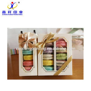 Customized color square white cheap macaron square cake box for packing,embossing cheese cup moon tall cake paper  box