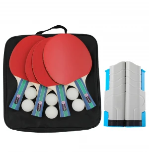 Customized Custom Professional Table Tennis Paddle Racket Set with Net Come with Gift Storage Case
