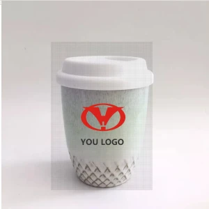 Customized logo wholesale bulk Modern style delicate durable ceramic travel coffee mug with lid