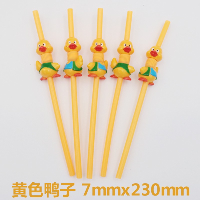 Cute Animal Colored Elastic Plastic Flexible Drinking Straw