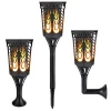 Dancing Flame Light 96 LED Waterproof Wireless Flickering Torches Path Lightning Solar Lights
