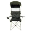 Dark green oxford fabric outdoor folding compact moon chair swivel beach lightweight camping fishing sunshade chair with canopy