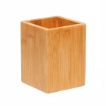 Desktop Cosmetic Organizer Pencil Storage Boxes Bins Bamboo Pen Holder Office Stationery Storage Box bamboo box