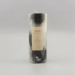 Discount 30% Off 6x15cm Black and Pink Marble  Pillar Candle In Multiple Colors With Warning Label