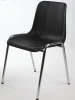 Discount High Quality Black School Chair England Stackable metal Frame PP Plastic Chair