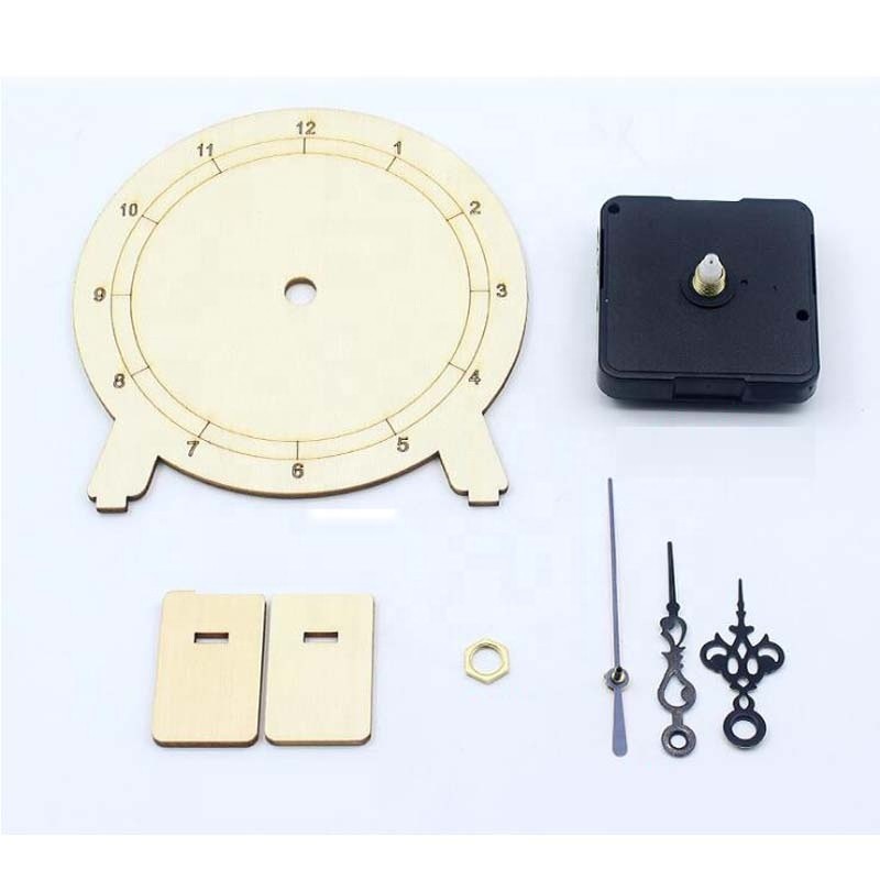 DIY homemade clock technology small production handmade invention clock face material kindergarten science experiment wood model
