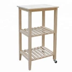 DIY natural wood serving trolley  with wheels
