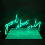 Drop shipping indoor customised good vibes only decoration custom led lighting letters flex lamps sign led flex neon