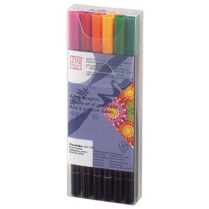 Dual Tip Water Color Pens Set Soft Brush Tip Twin Art Markers Calligraphy Pens Made In Japan