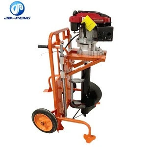 Earth auger with hand rack or gasoline hole digger with 500mm drill or Ground drill with trolley
