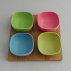 Eco Bamboo Fiber 4 sets of snack bowl with bamboo tray