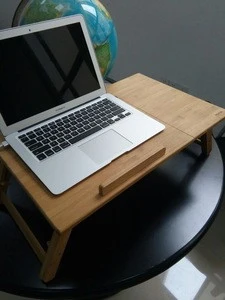 Eco-Friendly Easy Adjustable Small Folding Bamboo Bed Laptop Table