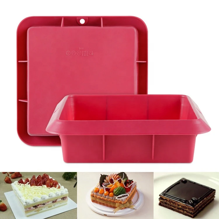 Eco-friendly FDA-Approved silicone  bakeware pan square cake pan