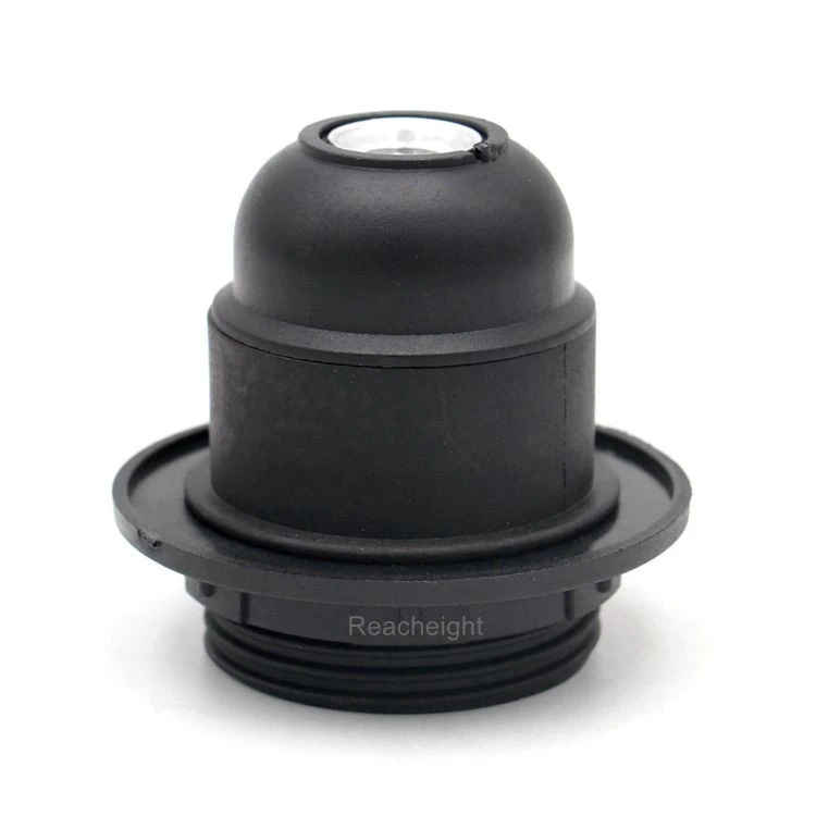 Edison Screw E27 Lamp Holder with Shade Ring and 10mm Threaded Entry