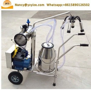 Electric cow milking suction machine with single or double buckets for farm