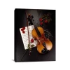 Elegant decorative pictures red rose print photo beautiful violin and flowers painting