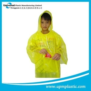 Emergency disposable one time used promotional plastic LDPE Rain gear