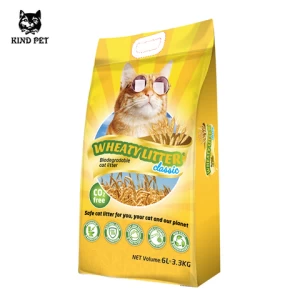 Environmental friendly Flushable  Wheat Cat Litter Factory Cat litter bulk Supplier