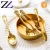 Import European wedding decorative stainless steel cutlery bone handle design photo flatwares set spoon 18/10 bulk gold flatware set from China
