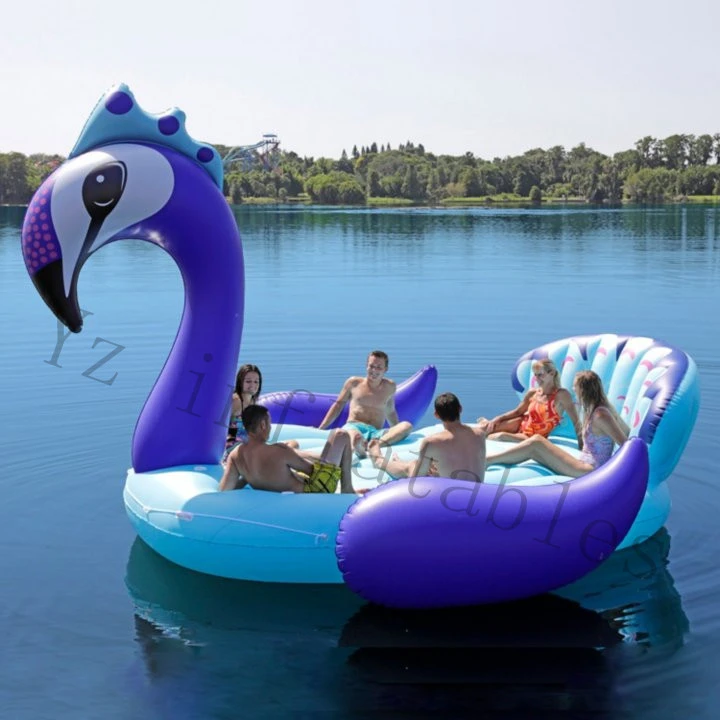 EXTRA large Inflatable water pool floats inflatable 6 person peacocks float Gigantic inflatable Party Bird Island