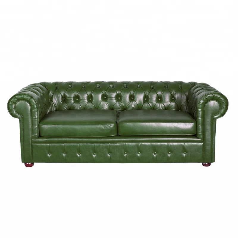 F204 classic chesterfield genuine leather sofa