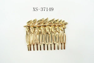Factory Customize Fashion Hair Accessory Gold Leaves Hair Combs