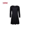 Factory Hot Fashion Long Sleeve Knitted O-Neck Casual Dress