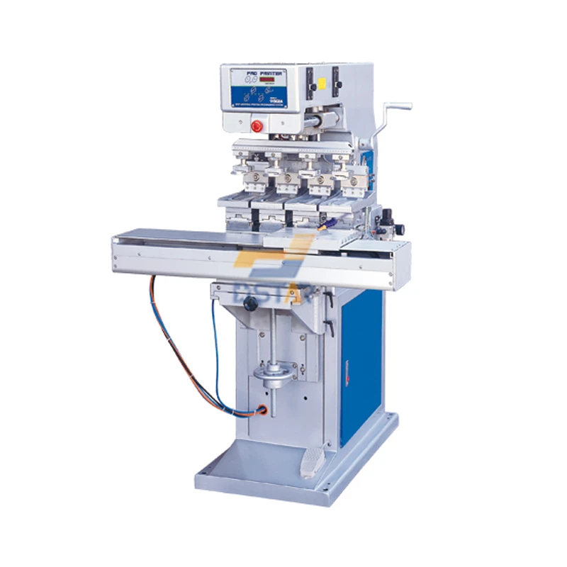 Factory price 4 color tampography machine with sealed ink cup