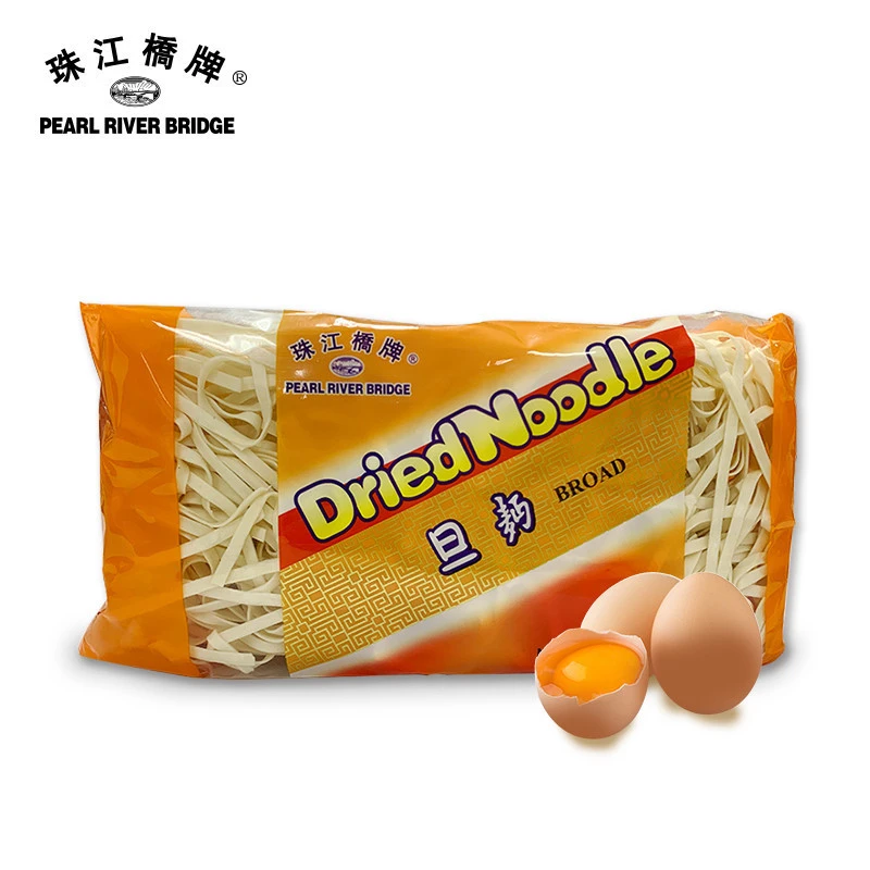 Factory Price Wholesale OEM Factory Price Easy Cook Good Flavour Broad Noodle Pearl River Bridge 375g Plastic Bag PRB Egg Noodle