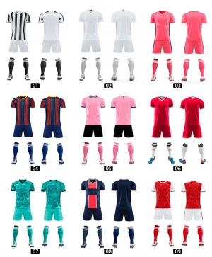 Factory Wholesale Custom Football Sport Wear Shirt Tracksuit Adult Soccer Jersey Clothes Men Women Training Uniforms Set