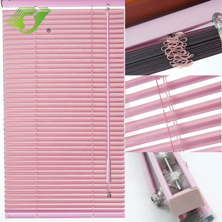 Factory wholesale window shade  manual pink aluminium slat externa venetian  shade blinds price