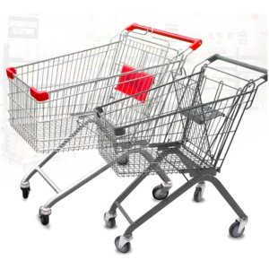 Fancini metal wire 4 wheel supermarket shopping trolley cart