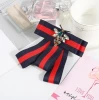 Fashion Bows Bowties Fabric Brooches for Women Vintage Brooches Stripe Cloth Shirt Corsage Neck Tie School Party Christmas Gifts