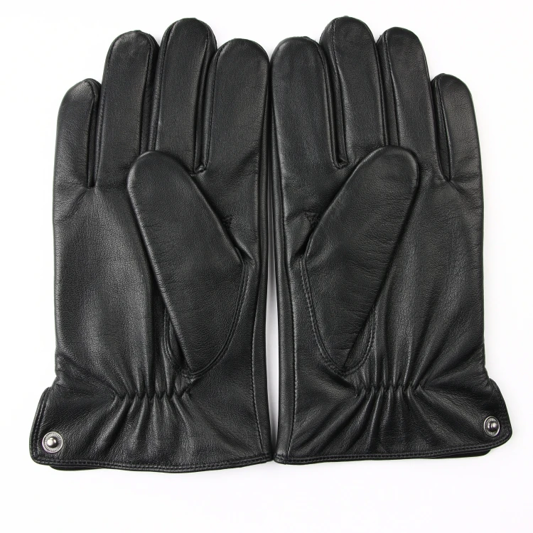 Fashion Genuine Sheepskin Warm Winter Men Leather Gloves