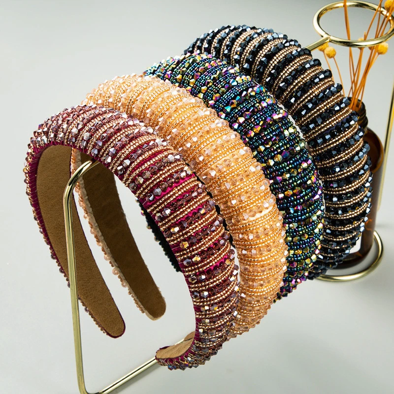 Fashion Hair Hand Girls Designer Rhinestone bling Crystal Headbands for Women 2021 Hair Accessories for Women