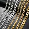 Fashion Jewelry Multi-size and color Miami Cuban Curb Necklace Stainless Steel Link Chain