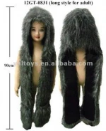 faux fur scarf, faux owl fur hooded scarf