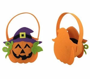 Felt halloween bag for party or gifts package decoration hallowmas pumpkin bag hot sale gifts as promotion
