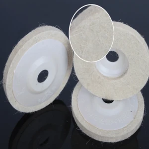 Felt polishing wheels of stainless steel, copper, aluminum and other metal and glass, furniture, ceramics, marble