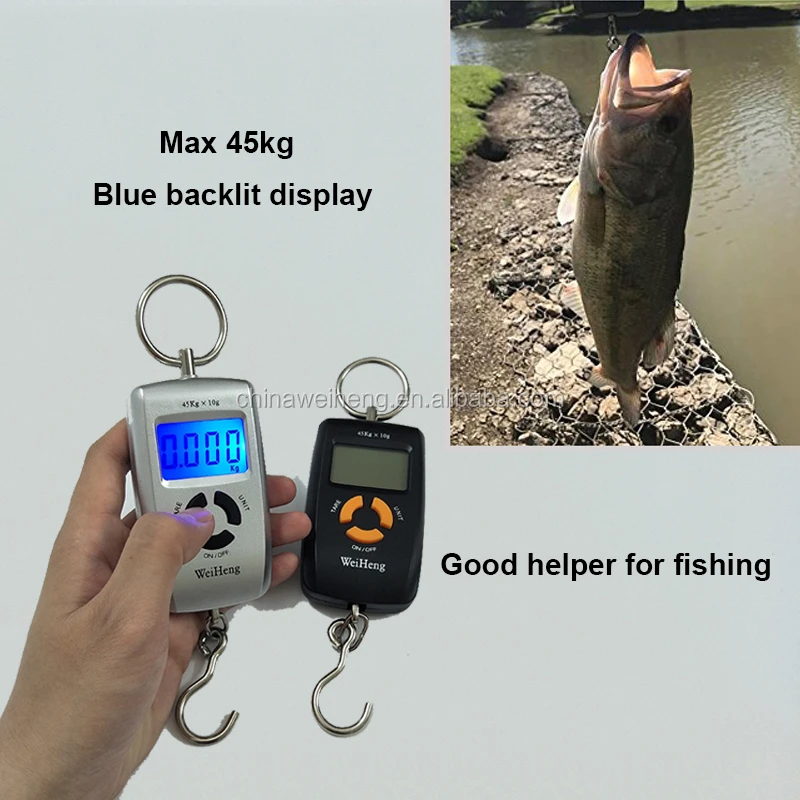 fishing product 45kg Weiheng digital fishing hanging hook scale