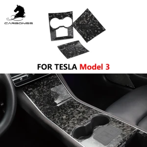 Fit Model 3 Interior Accessories for Tesla Model 3 Forged Carbon Center Consoles